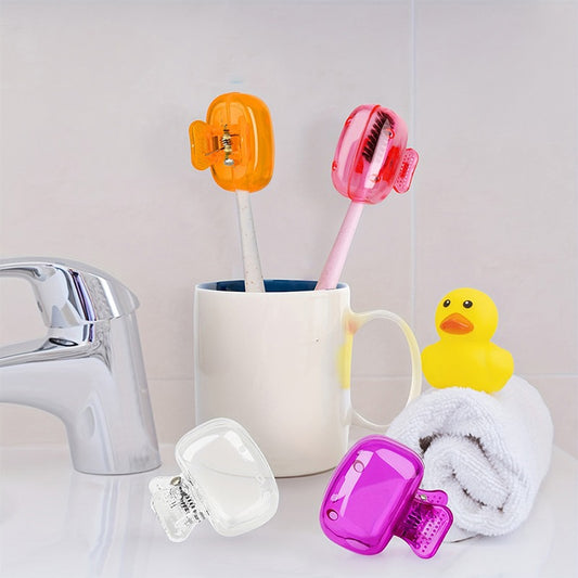 Pack of 10 – Toothbrush Storage Cases in Random Colors – Portable and Hygienic Holders for Travel, Office, School, and Home Use (Random Color)