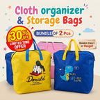 Bundle Pack of 2 Cartoon Characters Storage Bags – 30% OFF! 🦆💙