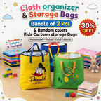 Bundle Pack of 2 Cartoon Characters Storage Bags – 30% OFF! 🦆💙