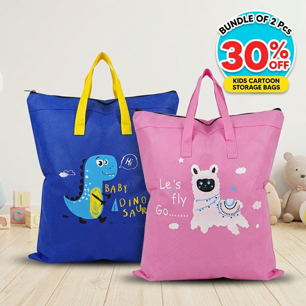 Bundle Pack of 2 Cartoon Characters Storage Bags – 30% OFF! 🦆💙