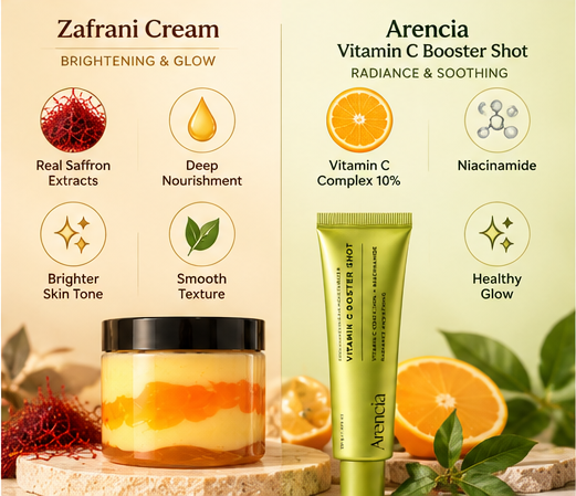 Zafrani Cream & Arencia Vitamin C Booster Shot Combo Pack – Skincare Duo