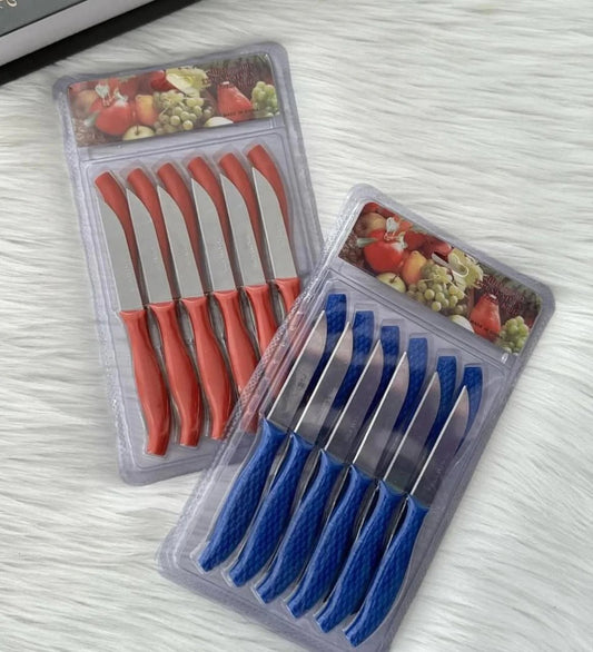 12Pcs Mini Stainless Steel Knife Set – Compact 14.5cm Carbon Steel Knives for Daily Cutting & Chopping - Random color