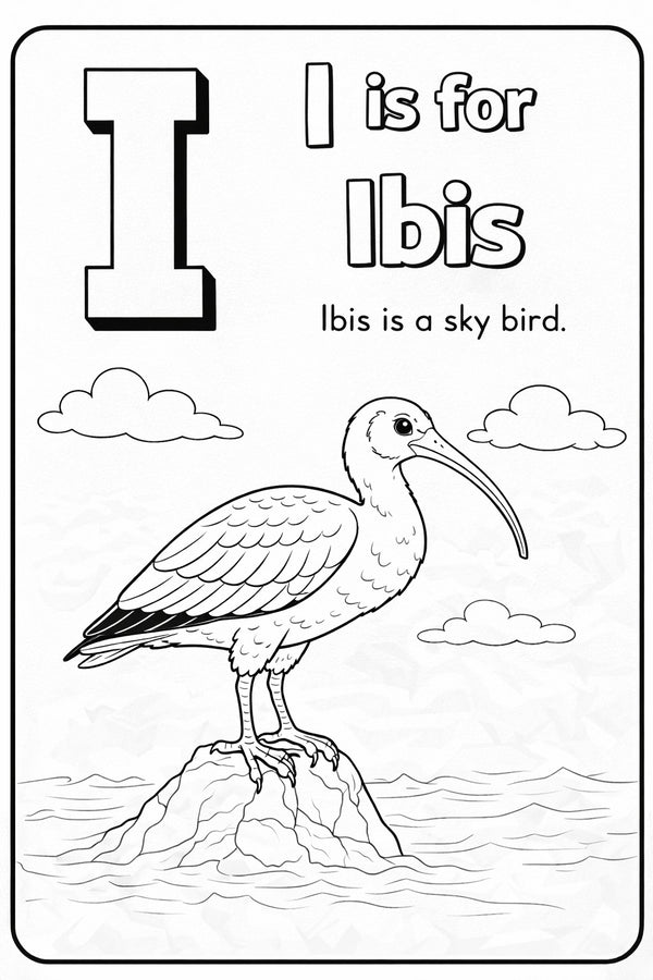 A to Z Sky Birds Alphabet Coloring Book for Kids, Educational Learning Activity