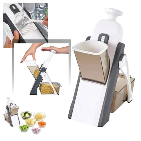All-in-1 Adjustable Mandoline Slicer & Safe Vegetable Chopper