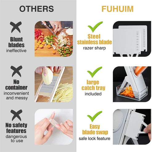 All-in-1 Adjustable Mandoline Slicer & Safe Vegetable Chopper