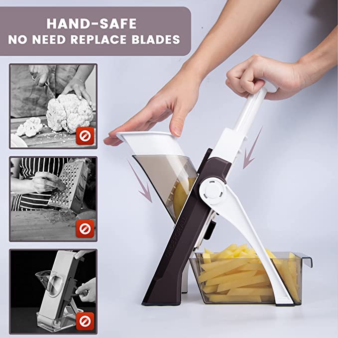 All-in-1 Adjustable Mandoline Slicer & Safe Vegetable Chopper
