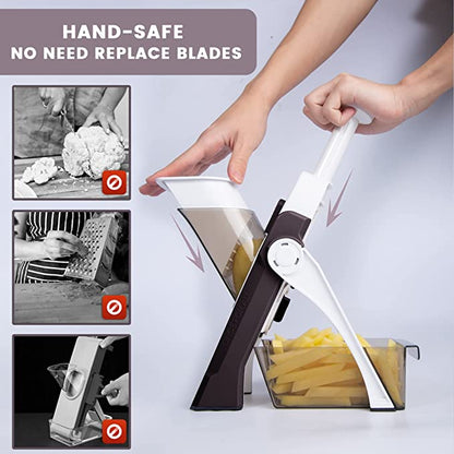 All-in-1 Adjustable Mandoline Slicer & Safe Vegetable Chopper