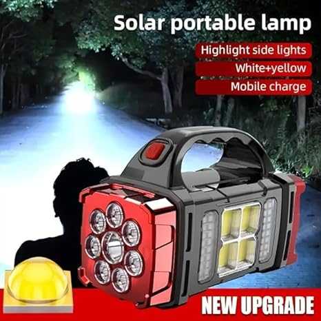 2-in-1 Solar Rechargeable LED Handy Light – Dual-Sided Emergency Bulb