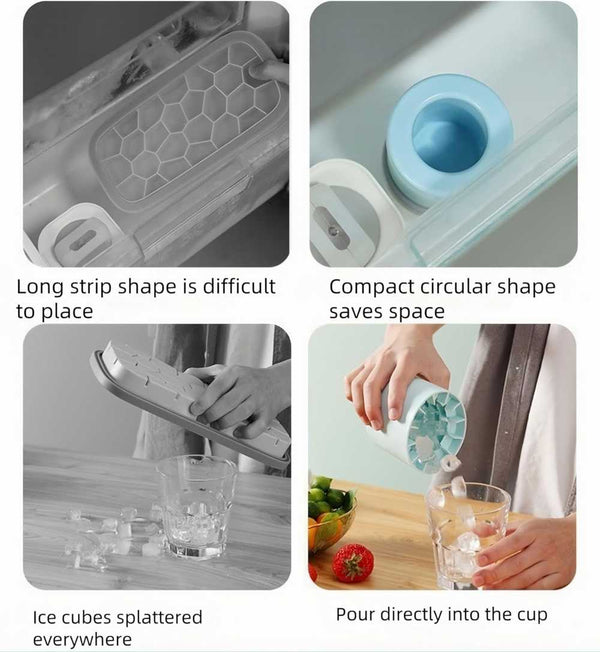 Mini Silicone Ice Bucket – 2-in-1 Ice Cube Maker & Storage Box