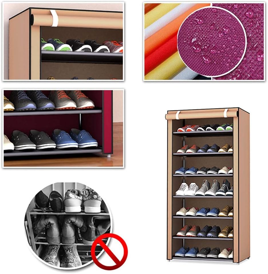 8 Layer Portable Waterproof & Dustproof Shoe Rack Non-woven Shoe Rack Storage Bag Closet Household Shoe Storage Rack Storage Cabinet - Random Color