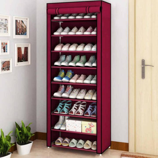 8 Layer Portable Waterproof & Dustproof Shoe Rack Non-woven Shoe Rack Storage Bag Closet Household Shoe Storage Rack Storage Cabinet - Random Color