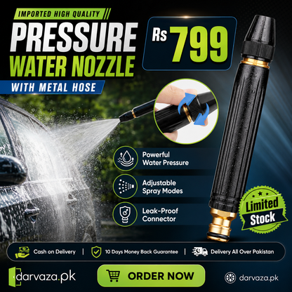 Mega Sale Offer - Imported High Quality Professional Pressure Water Nozzle with Metal Hose Rs 799
