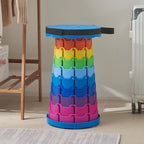 Portable Rainbow Telescopic Stool – Light weight Collapsible Folding Seat for Camping, Fishing, Hiking & Outdoor Activities – Adjustable Height