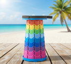 Portable Rainbow Telescopic Stool – Light weight Collapsible Folding Seat for Camping, Fishing, Hiking & Outdoor Activities – Adjustable Height