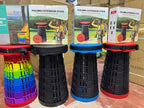 Portable Rainbow Telescopic Stool – Light weight Collapsible Folding Seat for Camping, Fishing, Hiking & Outdoor Activities – Adjustable Height