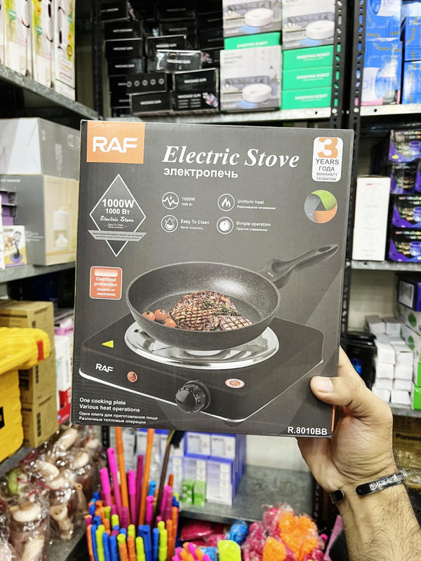 RAF 1000W Single Electric Stove – Portable Hot Plate Countertop Cooker with Adjustable Temperature Control & Overheat Protection