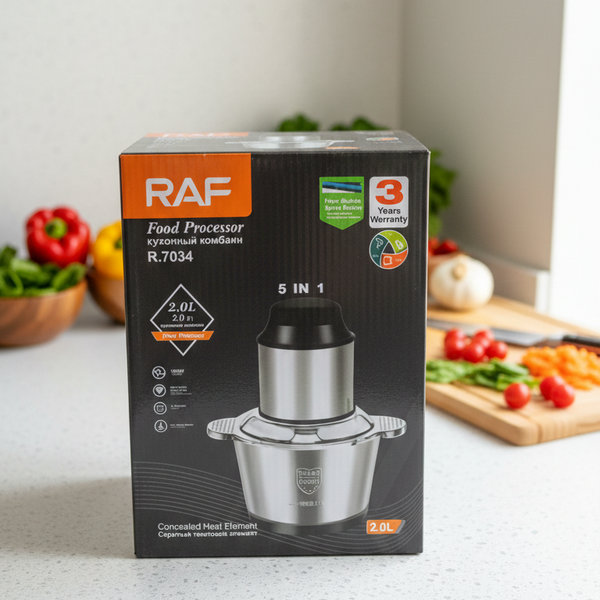 RAF Electric Meat Chopper 5 in 1 800W 2L Stainless Steel Bowl Food Processor For Meat And Vegetables