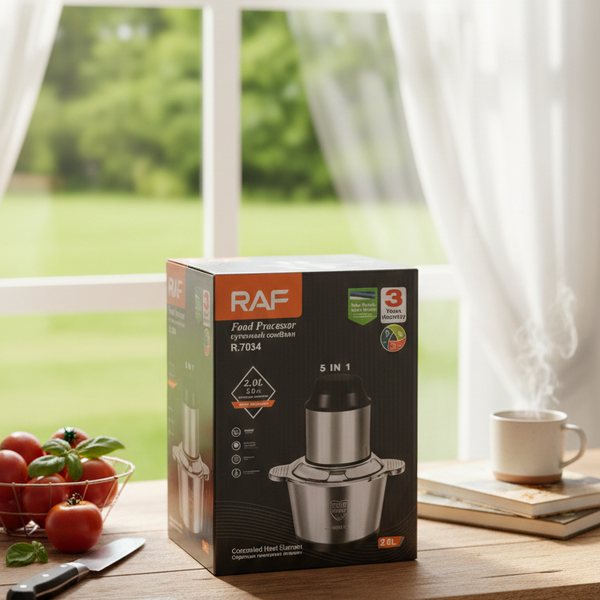 RAF Electric Meat Chopper 5 in 1 800W 2L Stainless Steel Bowl Food Processor For Meat And Vegetables