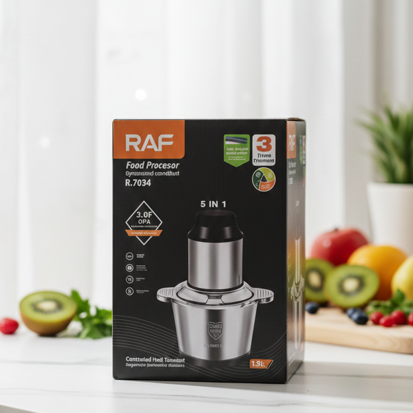 RAF Electric Meat Chopper 5 in 1 800W 2L Stainless Steel Bowl Food Processor For Meat And Vegetables