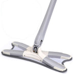 Rotating X Mop Flat Microfiber Floor Mop with 360° Squeeze System and Replaceable Cloth Heads