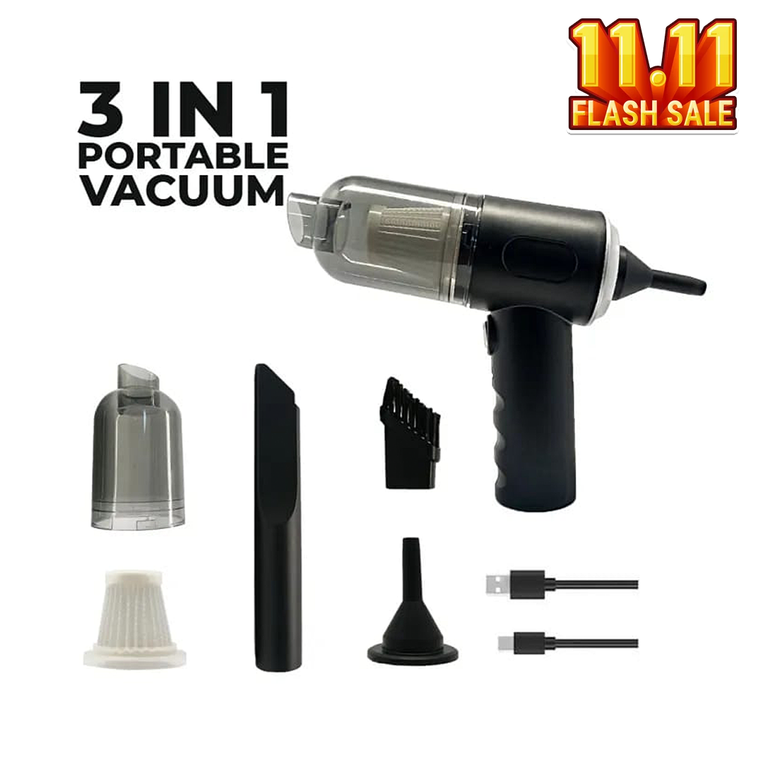 Imported Cordless 3-in-1 Rechargeable Vacuum Cleaner and Blower - Cleans up every corner of your Home and Car
