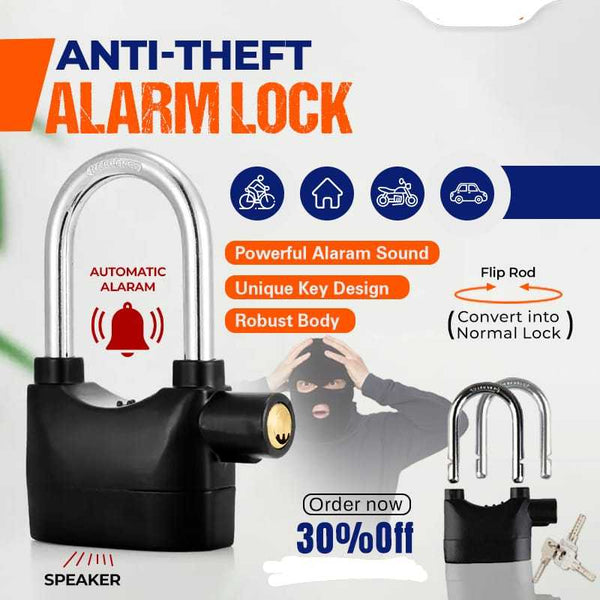 Anti-Theft Alarm Lock – 110dB Siren Heavy Duty Security Padlock