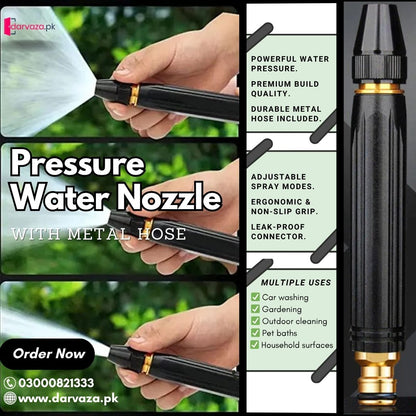 Mega Sale Offer - Imported High Quality Professional Pressure Water Nozzle with Metal Hose Rs 799