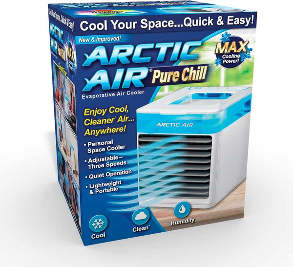 Arctic Air Pure Chill Evaporative Air Cooler By Ontel - Powerful 3-Speed Personal Space Cooler, Quiet, Lightweight And Portable For Bedroom, Office, Living Room & More