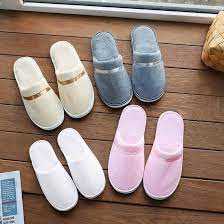 Coral Fabric Slippers for Hotel Home Travel | Multicolor