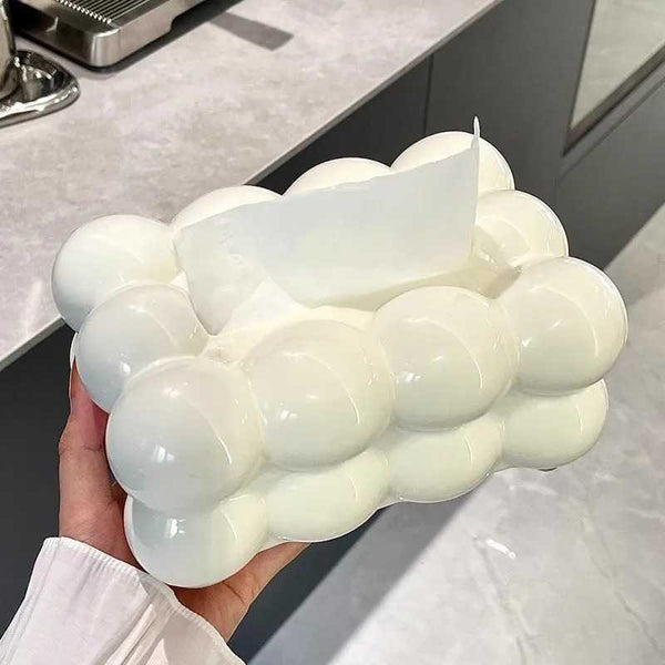 1Pcs White Cloud Tissue Box Creative Bubble Cloud Tissue Box for Toilet Built in Automatic Lifting Spring Paper Living Room Box