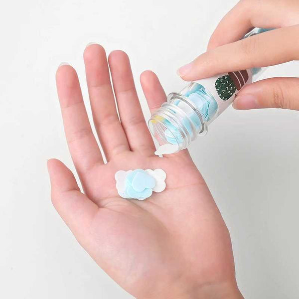 Disposable Soap Sheets Travel Portable Soap Flakes with Storage Tube Camping