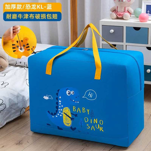 Cartoon Cotton Quilt Bag Foldable Handheld Children's Storage Bag Moisture Proof Clothing Quilt Bag for Kindergar