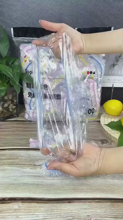 Scoop Disposable 200 Food Cover – Elastic Stretchable Bowl & Plate Covers – Universal Fit Plastic Covers for Kitchen Food Preservation