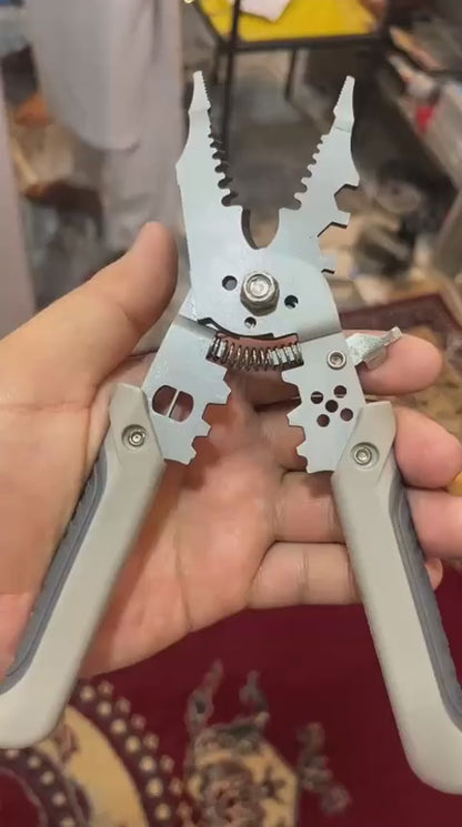 Multi-Function Wire Stripper and Cutter – 10-in-1 Electrical Tool with Wire Cutting, Stripping, Crimping &amp; Screw Functions