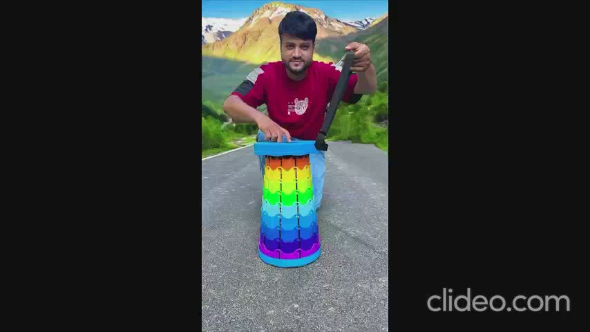 Portable Rainbow Telescopic Stool – Light weight Collapsible Folding Seat for Camping, Fishing, Hiking & Outdoor Activities – Adjustable Height