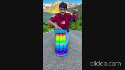 Portable Rainbow Telescopic Stool – Light weight Collapsible Folding Seat for Camping, Fishing, Hiking & Outdoor Activities – Adjustable Height