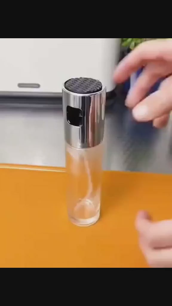 100ml Oil Spray Bottle – Stainless Steel & Glass Olive Oil Mister