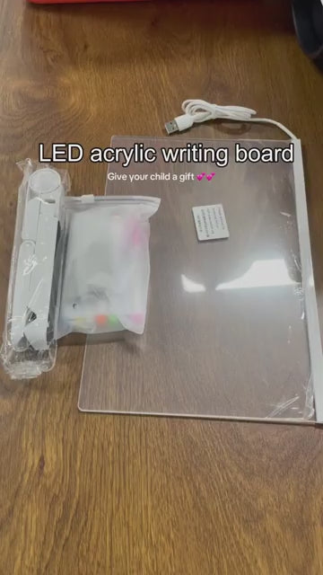 Colorful LED Writing Board – Glowing Fluorescent Drawing Tablet for Kids 20x20-oshc