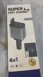 4 In 1 Multi Functional Car Charger Fast Charging With Star Light Providing Durable Quality