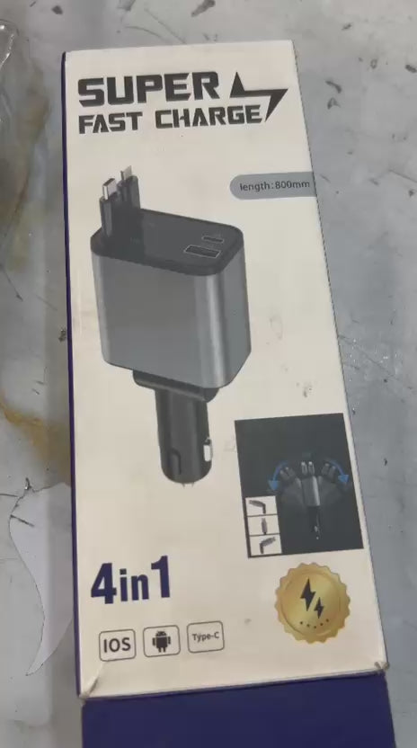 4 In 1 Multi Functional Car Charger Fast Charging With Star Light Providing Durable Quality