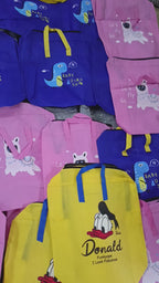 Cartoon Cotton Quilt Bag Foldable Handheld Children's Storage Bag Moisture Proof Clothing Quilt Bag for Kindergar