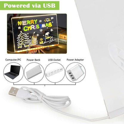 Colorful LED Writing Board – Glowing Fluorescent Drawing Tablet for Kids 20x20-oshc