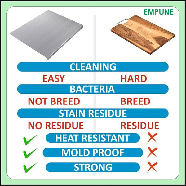 Stainless Steel Cutting Board (Large Size) Durable, hygienic and easy to clean perfect for all your chopping needs (large size: 40x48cm)|15.74" x 19" inches