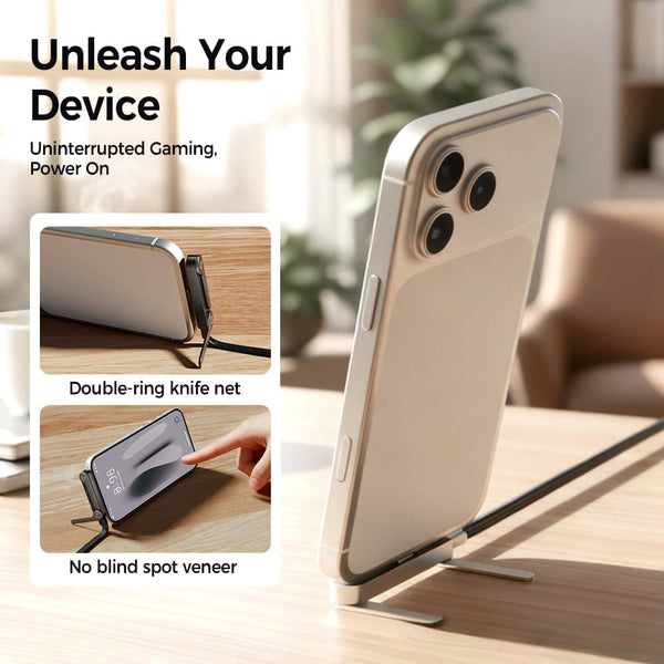 2 in 1 USB-C to USB-C Fast Charging Cable with Mobile Stand 240W Super Fast Charger Nylon Braided 1.5M