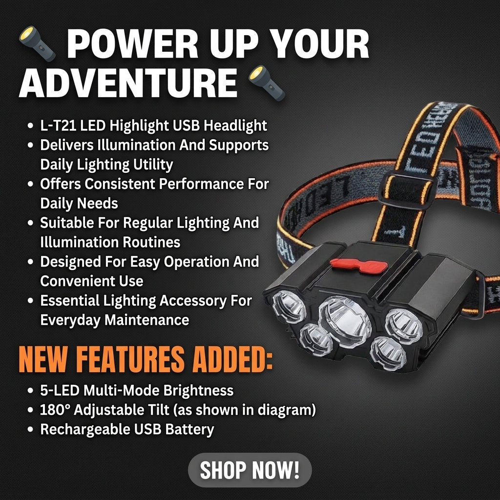 L-T21 LED Highlight USB Headlight - Lighting Product Designed For Illumination And Daily Lighting Routine