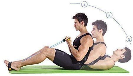 Foot Pedal Resistance Band Elastic Sit-Up Pull Rope Yoga Fitness Gym - Elastic Pull Ropes Tummy Trimmer ( Random Color )
