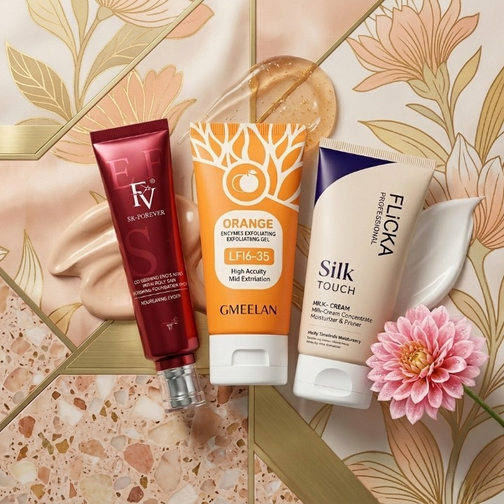 3 In 1 Deal FV Orange Gel And Flicka Pack Of 3 With Liquid Foundation And Primer |