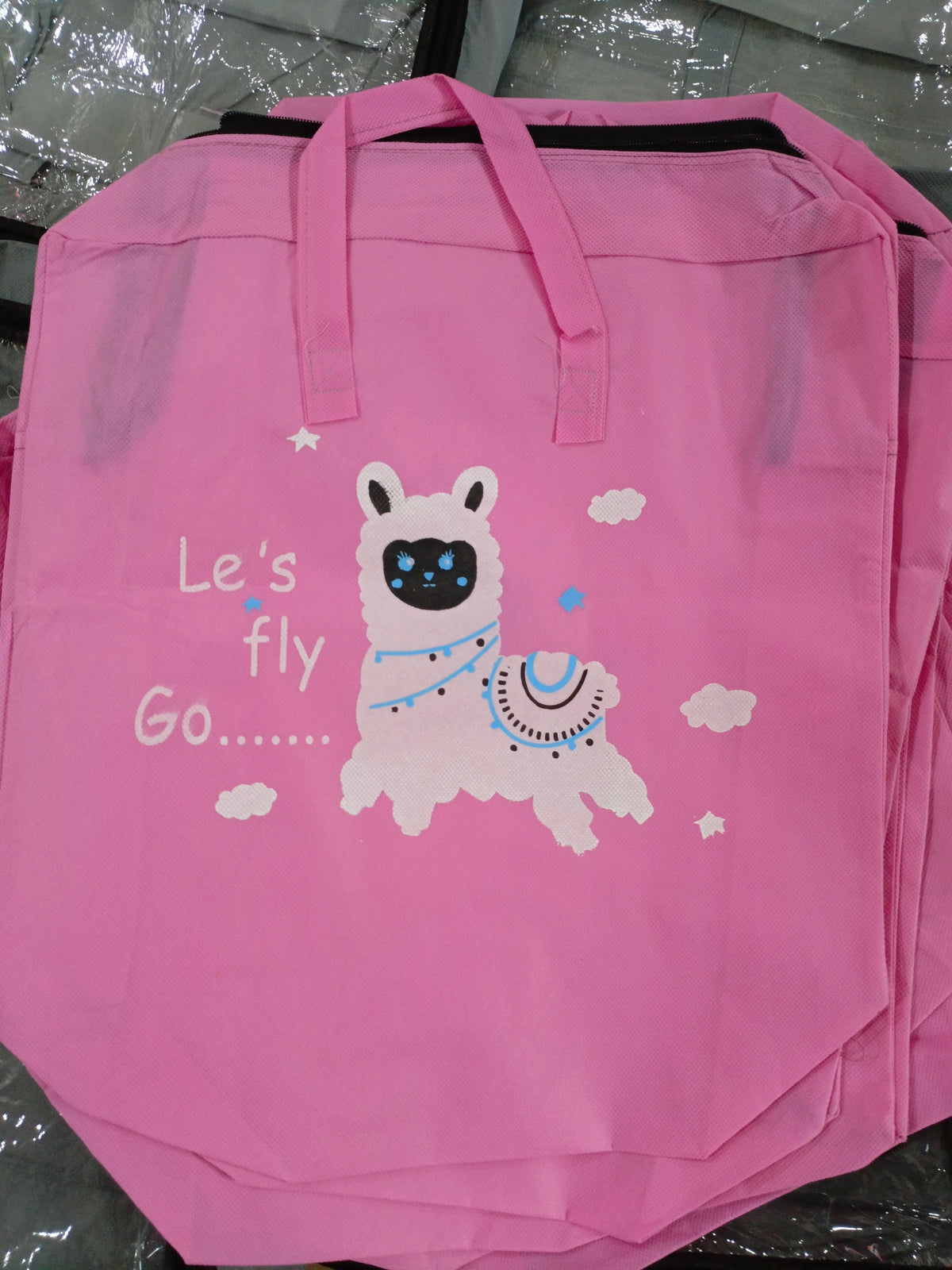 Cartoon Cotton Quilt Bag Foldable Handheld Children's Storage Bag Moisture Proof Clothing Quilt Bag for Kindergar