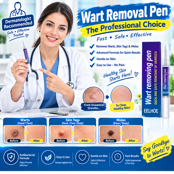 Wart Remover Gel Pen – Powerful Wart Removal Treatment for Hands, Feet & Skin | Wart Care Ointment for Common Warts | Easy Apply Skin Treatment