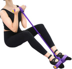 Foot Pedal Resistance Band Elastic Sit-Up Pull Rope Yoga Fitness Gym - Elastic Pull Ropes Tummy Trimmer ( Random Color )
